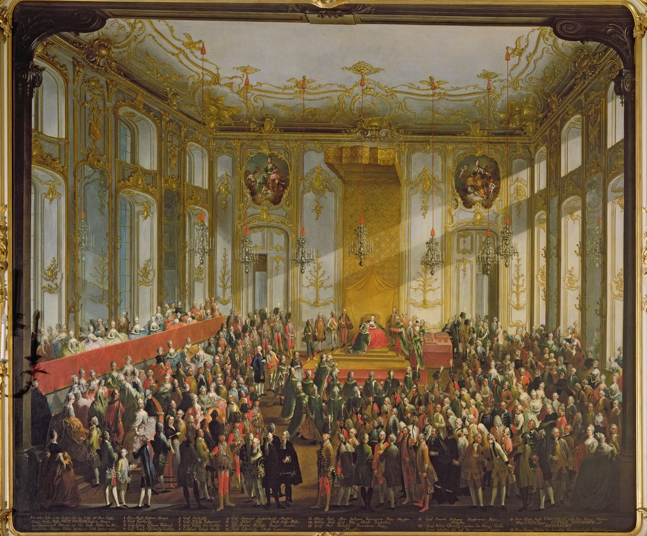 Imperatriz Maria Teresa na Investidura da Ordem de Santo Estêvão, 1764 (para detalhes ver 66581) de Martin II Mytens or Meytens