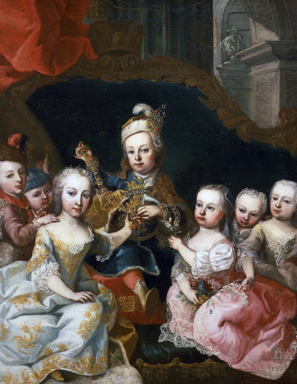 Retrato de José II quando criança com seus irmãos (Viena de Martin II Mytens or Meytens
