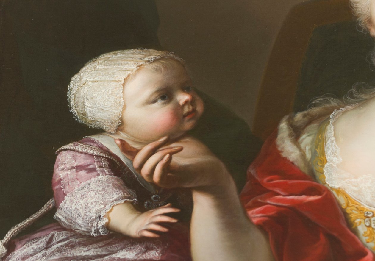 Retrato da princesa Eleonora de Sabóia (1728-1781), detalhe do Retrato de Polixena de Martin II Mytens or Meytens