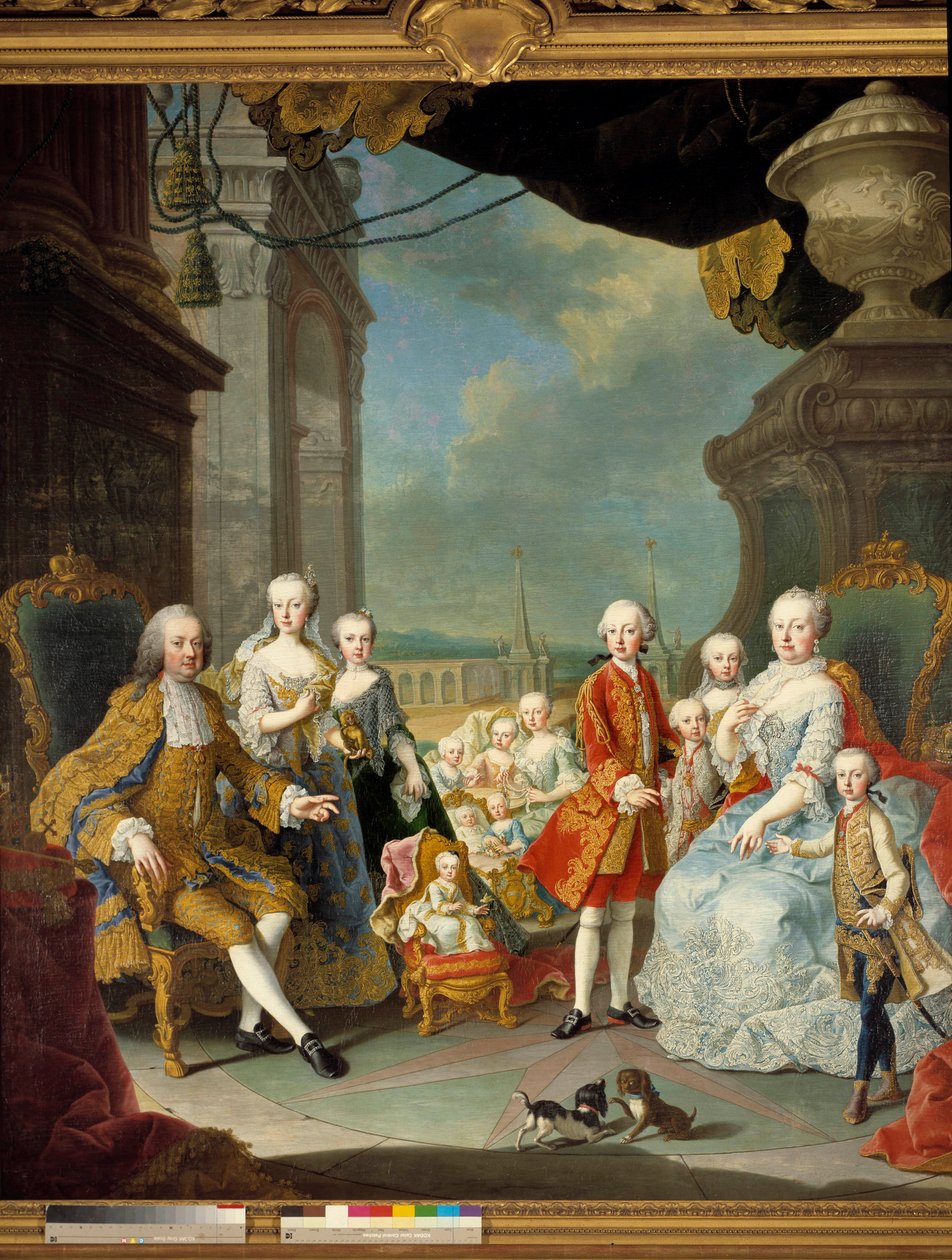 Maria Teresa rodeada pela sua família, 1754 de Martin II Mytens or Meytens