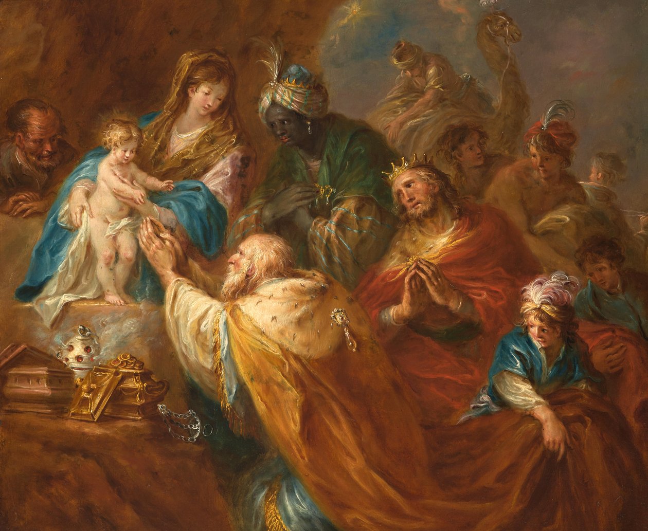 Adoração dos Três Reis Magos de Martin Johann Schmidt