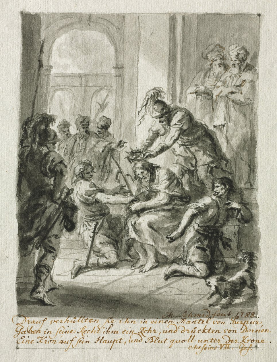 Cristo coroado de espinhos, 1788. de Martin Johann Schmidt