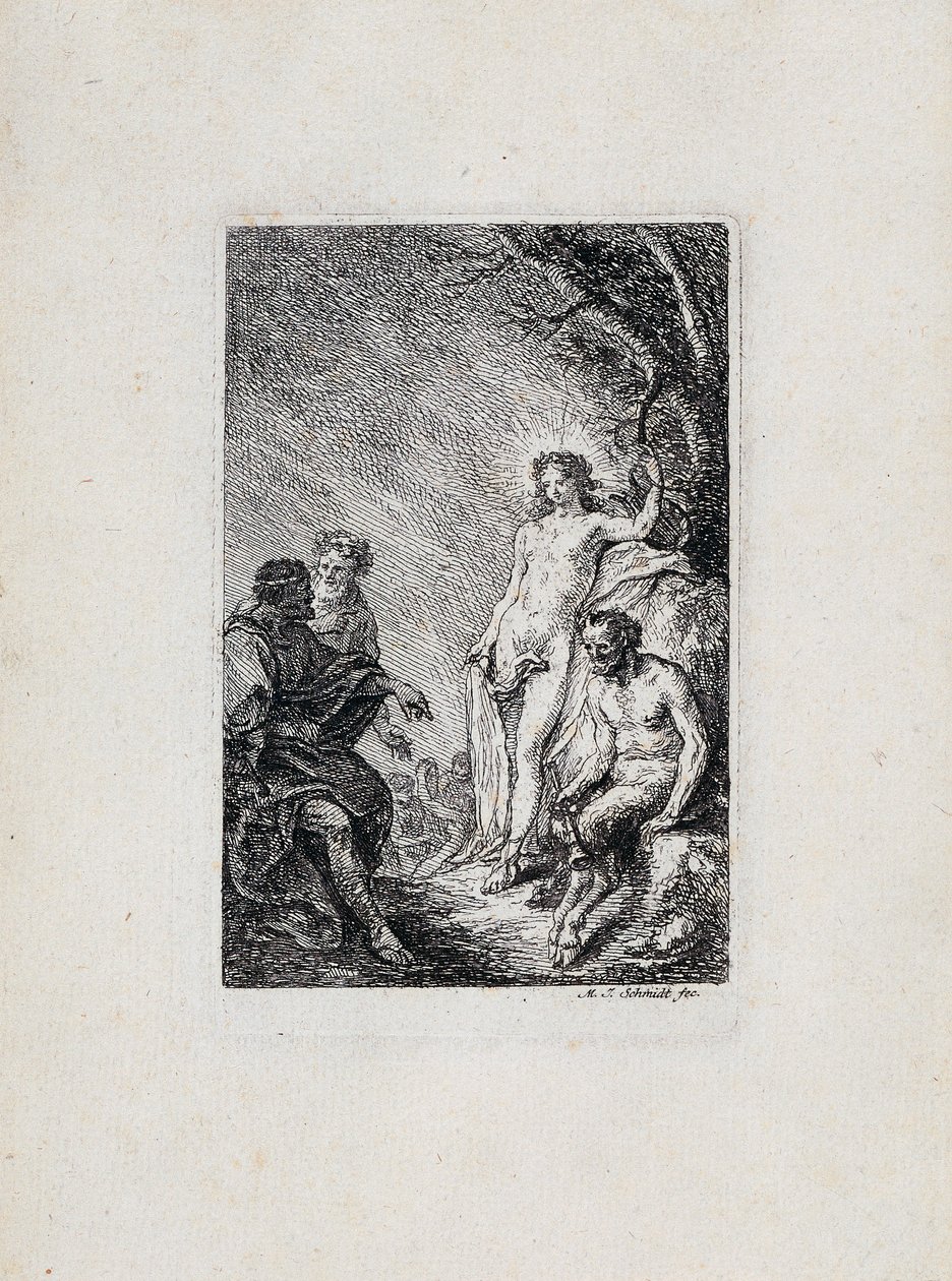 Veredicto do Rei Midas entre Apollo e Marsyas de Martin Johann Schmidt