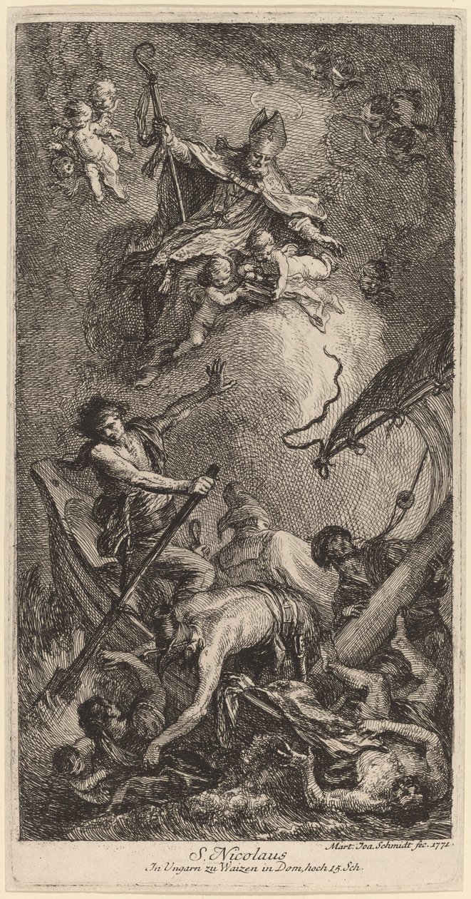 São Nicolau resgatando marinheiros de Martin Johann Schmidt