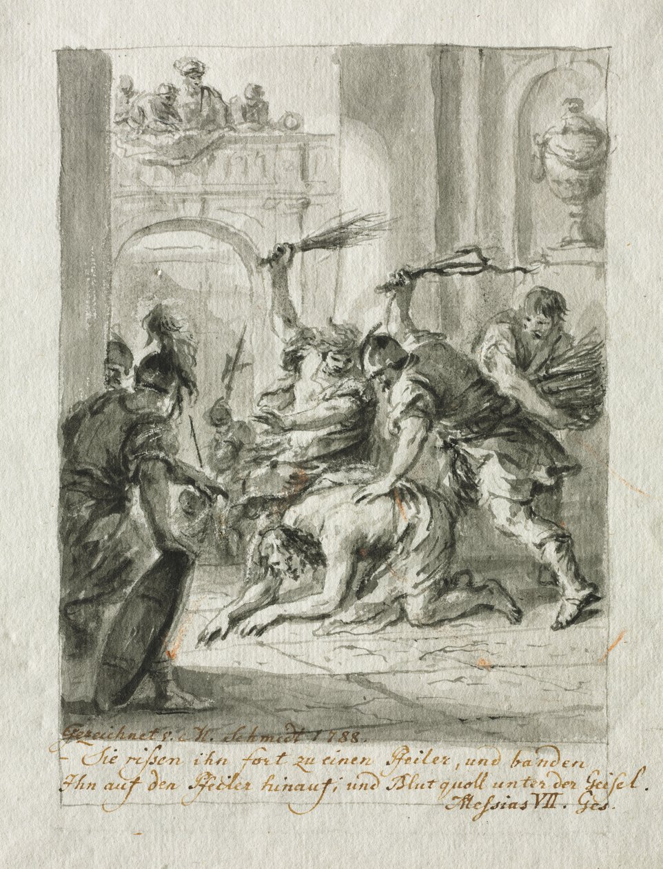 A Flagelação, 1788. de Martin Johann Schmidt