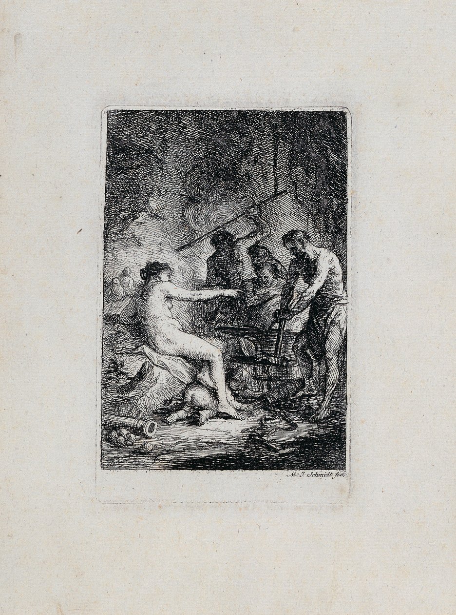 Vénus na Frágua do Vulcão de Martin Johann Schmidt