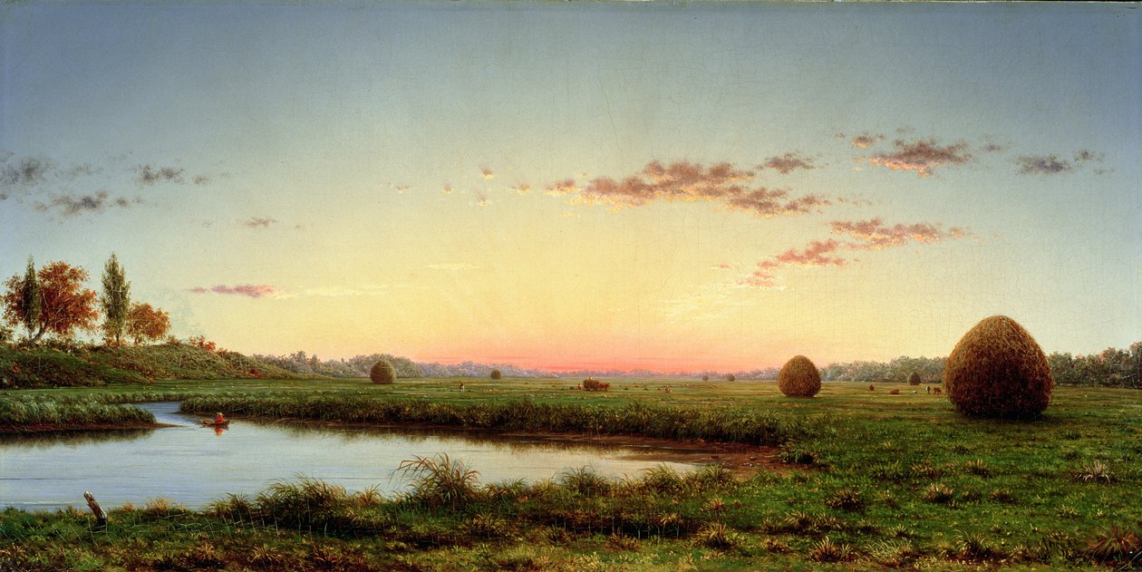 Montes de feno nos pântanos de Newburyport, 1862 de Martin Johnson Heade