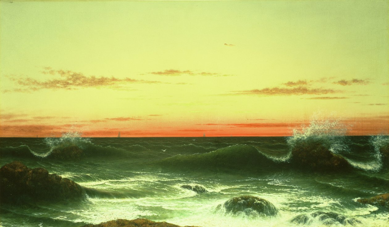 Paisagem: Sunset, 1861 de Martin Johnson Heade