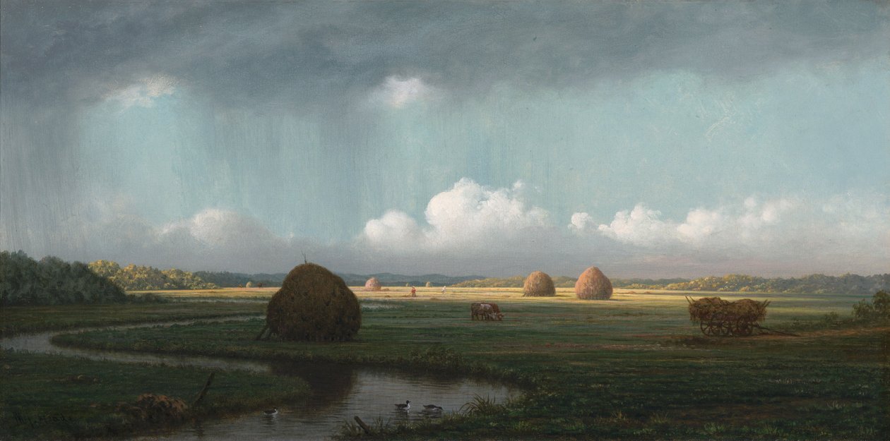 Chuva repentina, Newbury Marshes de Martin Johnson Heade