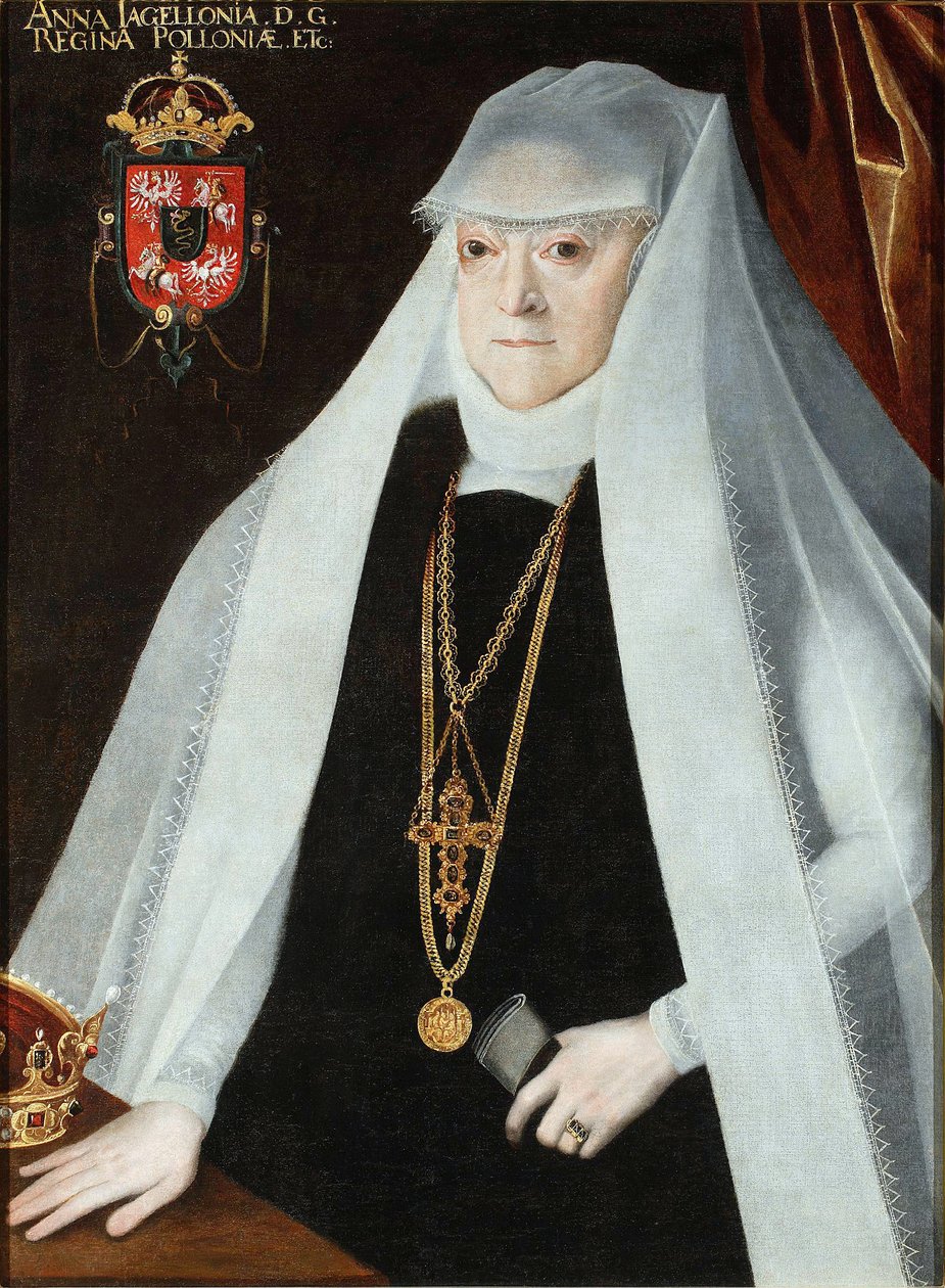 Retrato de Anna Jagiellon (1523-1596), rainha da Polónia de Martin Kober