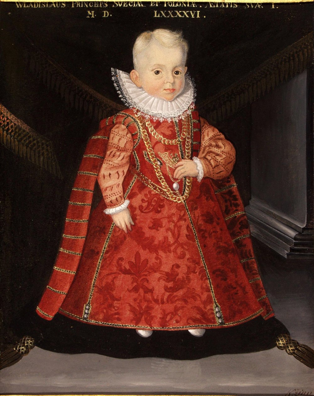 Retrato de Wladyslaw Vasa 1595-1648, filho do rei Sigismundo III da Polônia, 1596 de Martin Kober