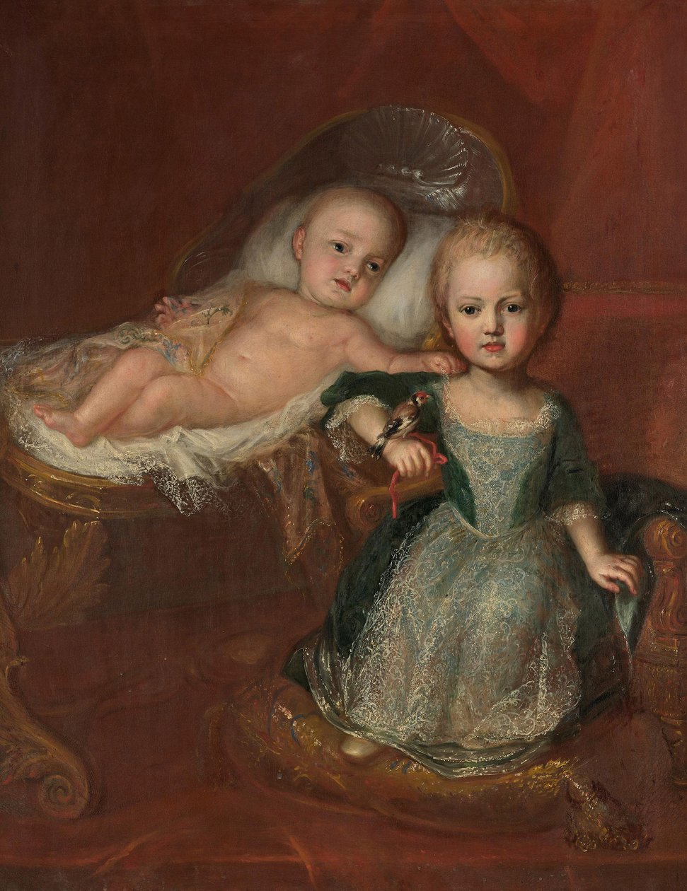 Alemão: Príncipe Johann Theodor, filho de Max Emanuel, com um dos seus irmãos Johann Theodor da Baviera e o seu irmão de Martin Maingaud