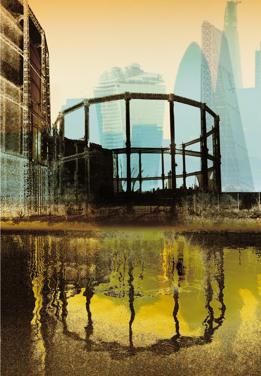Torre de gás da Broadway, 2013 (serigrafia) de Martin Mossop