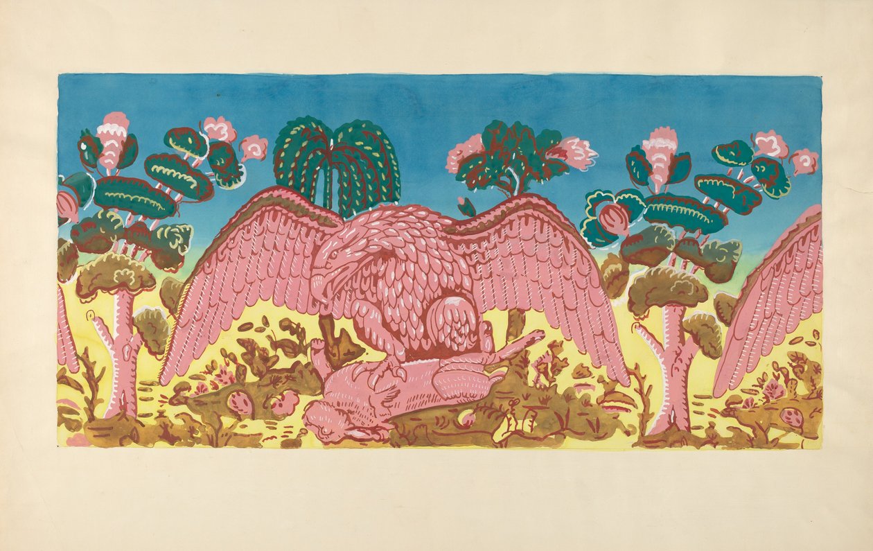 Bandbox Design Eagle and Rabbit, c. 1936. de Martin Partyka