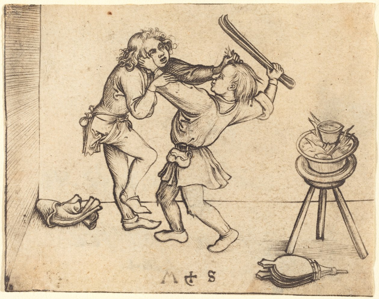 Aprendizes lutando de Martin Schongauer