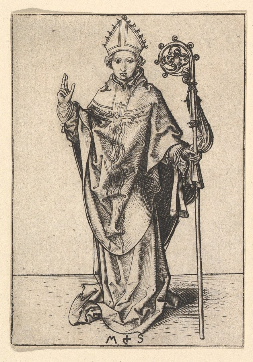 Bispo Santo, c. 1435-1491. de Martin Schongauer