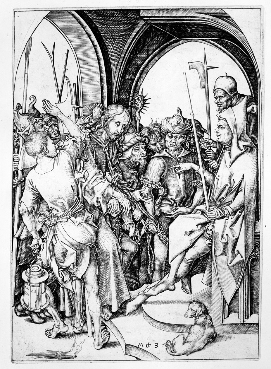 Cristo antes de Anás (gravura) de Martin Schongauer