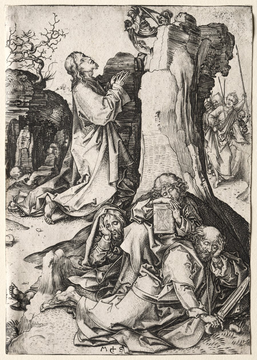 Cristo no Monte das Oliveiras. de Martin Schongauer