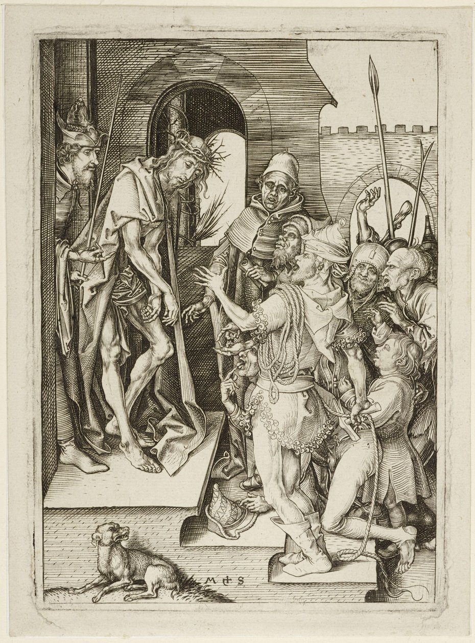 A Paixão de Cristo - A apresentação de Cristo (Ecce Homo) de Martin Schongauer