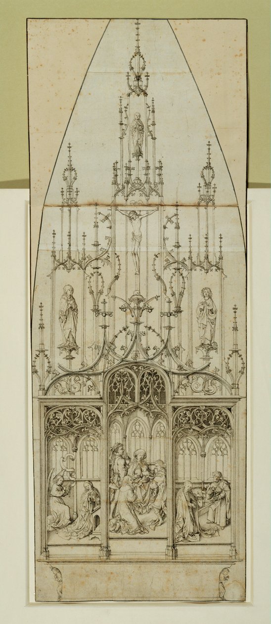 Desenho para um altar ... de Martin Schongauer