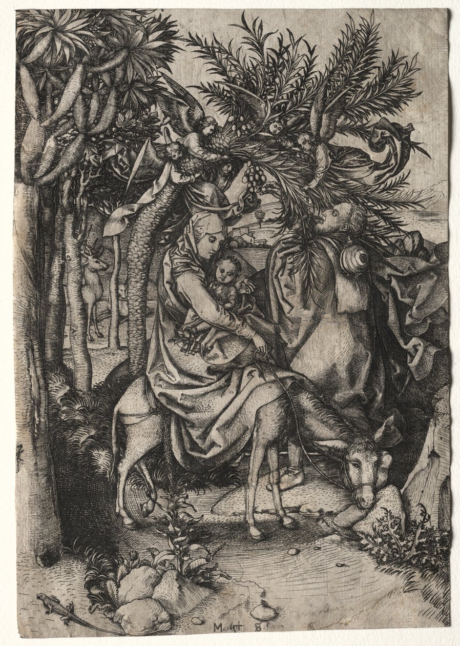 Vida da Virgem: A Fuga para o Egito de Martin Schongauer