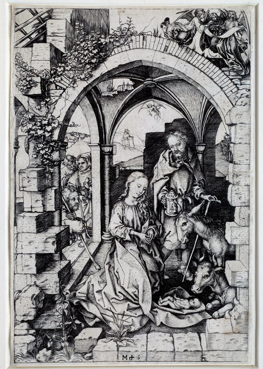 Desenho Nativista de Martin Schongauer (1450-1491) Paris do século XV. de Martin Schongauer