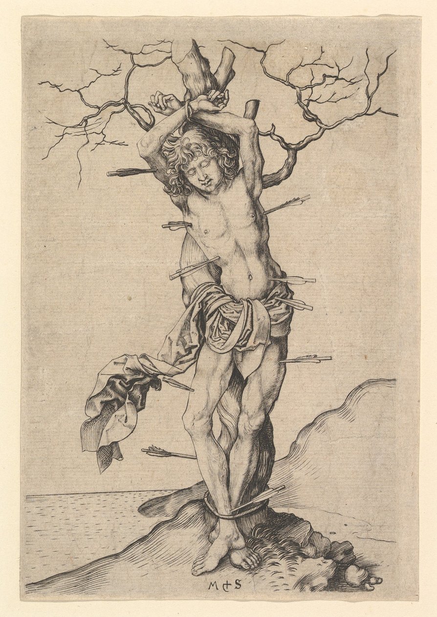 São Sebastião, ca. 1435-1491. de Martin Schongauer