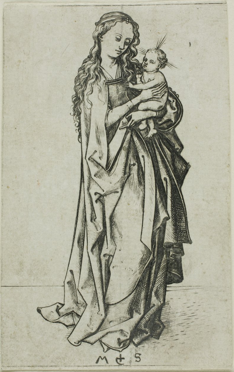 Pequena Madona e Menino em pé de Martin Schongauer
