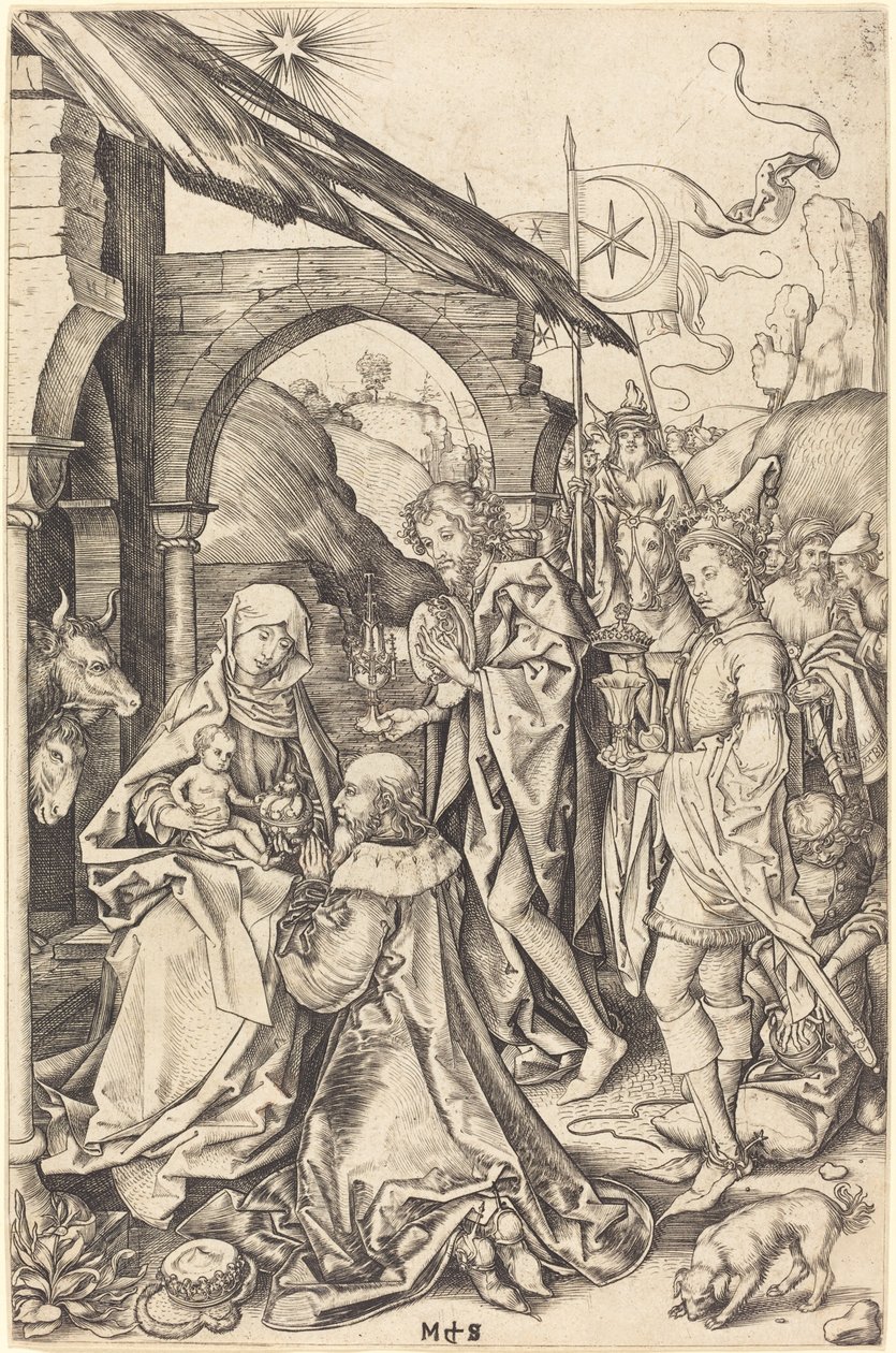 A adoração dos magos de Martin Schongauer