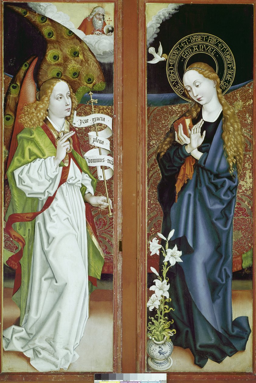O Altar de Anunciação de Orlier. Pintura de Martin Schongauer (1453-1491), óleo sobre madeira. Colmar, Museu Unterlinden de Martin Schongauer