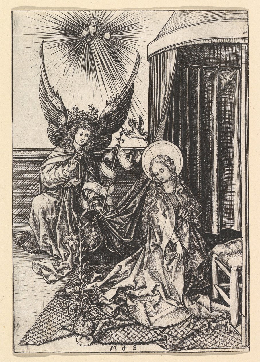 A Anunciação, ca. 1435-1491. de Martin Schongauer