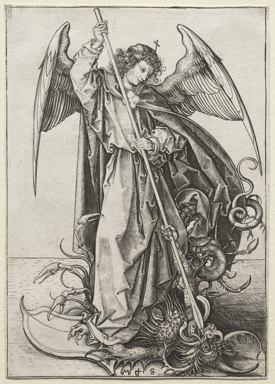 O Arcanjo Miguel Perfurando o Dragão de Martin Schongauer