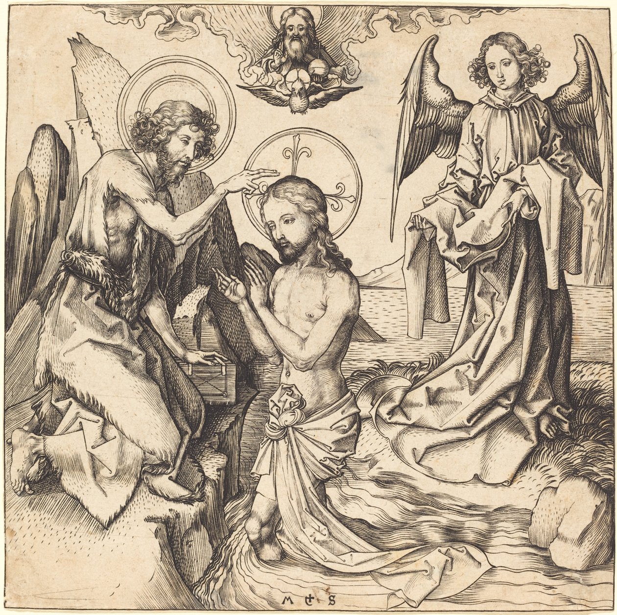 O Batismo de Cristo de Martin Schongauer
