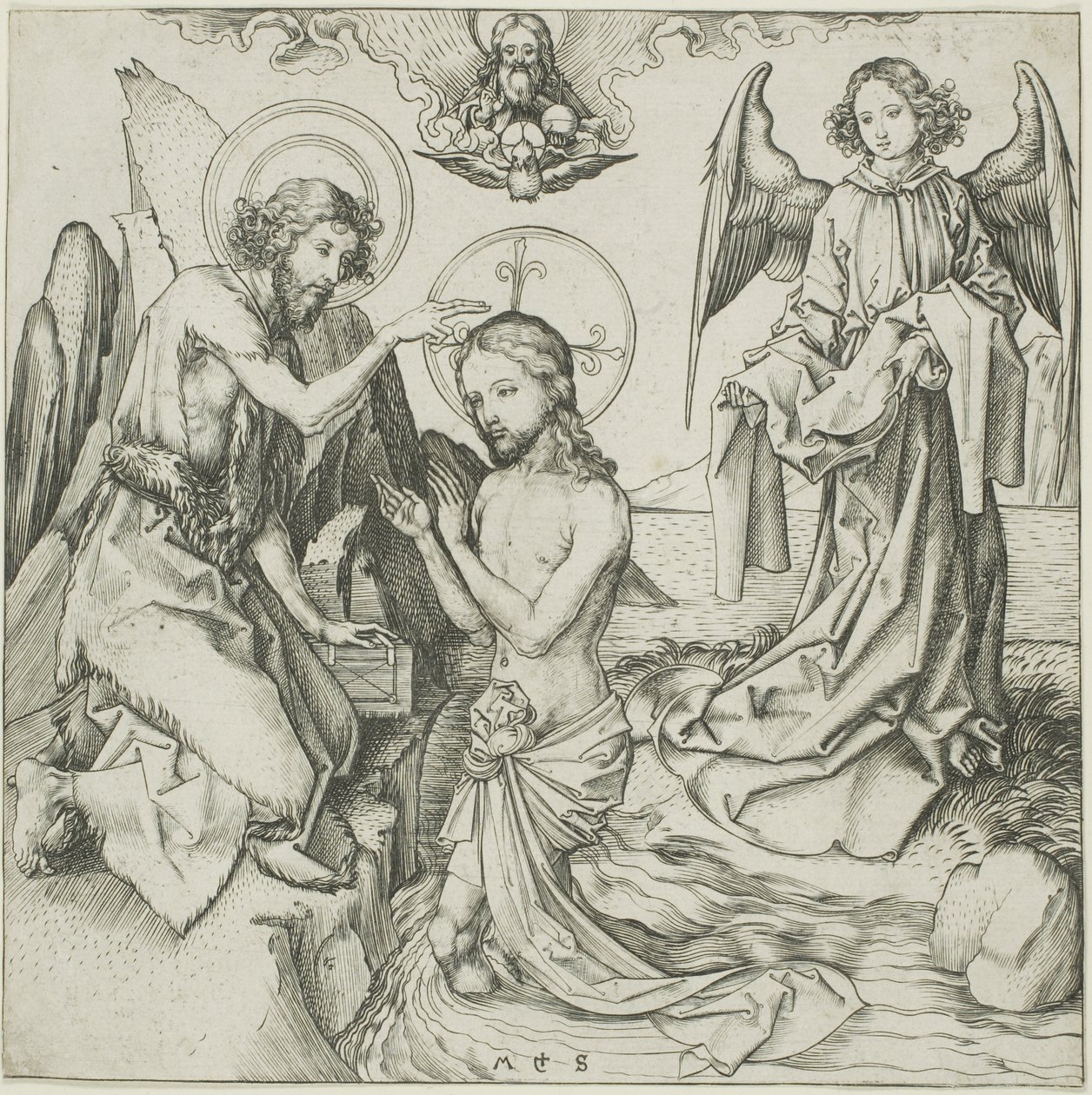 O Batismo de Cristo de Martin Schongauer