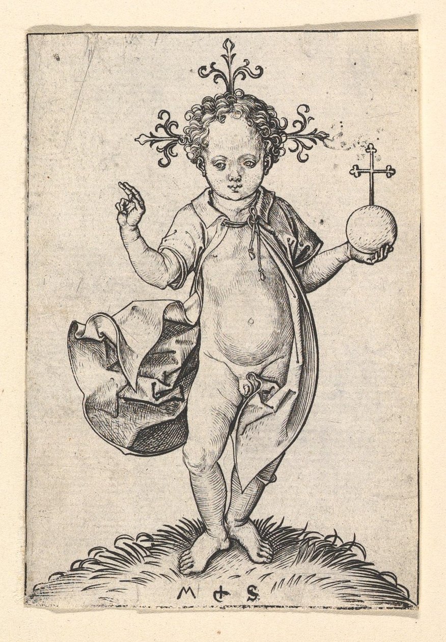 O Menino Jesus com um Orbe, 1469-1482. de Martin Schongauer