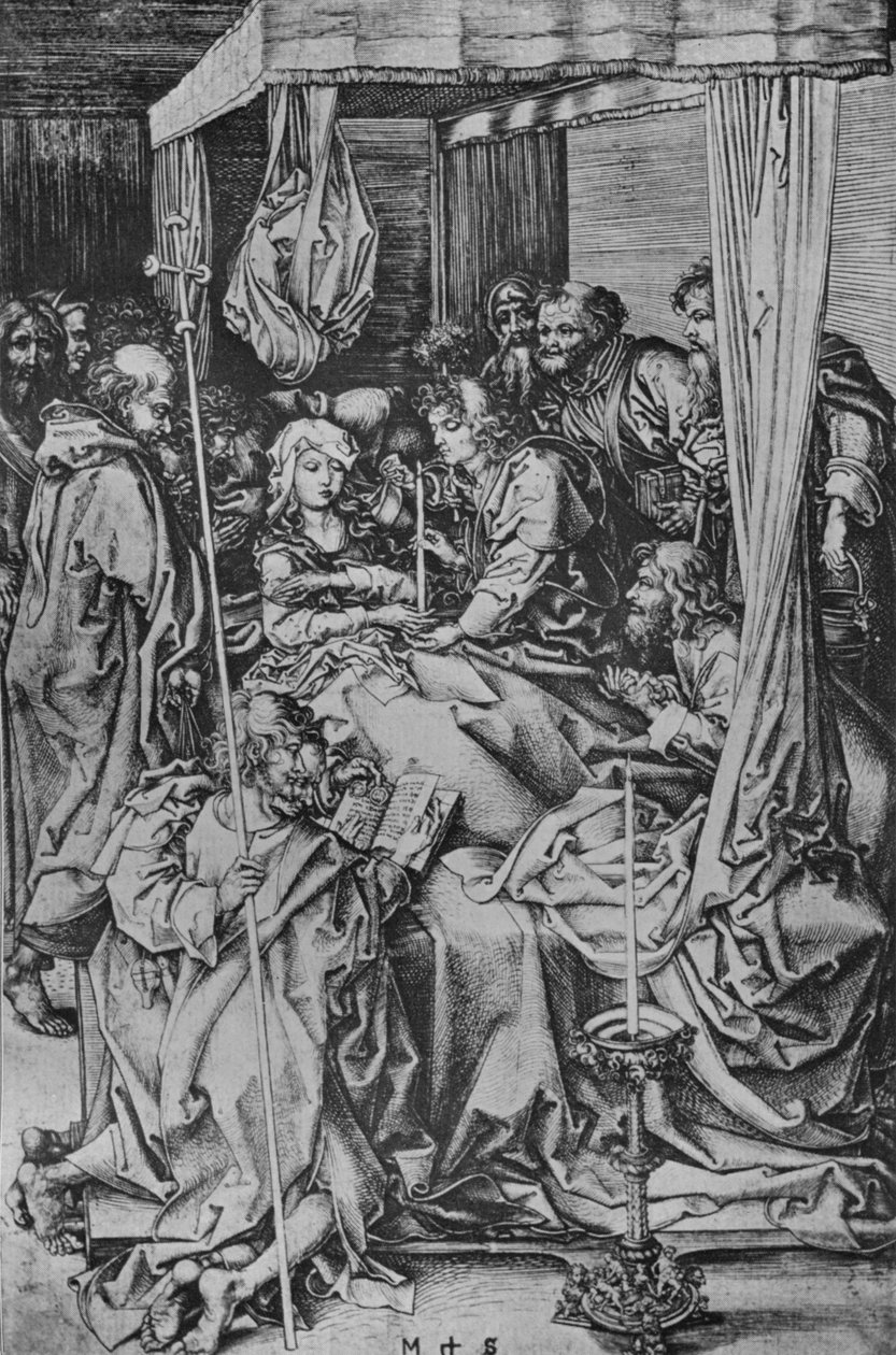 A Morte da Virgem, c1475 de Martin Schongauer