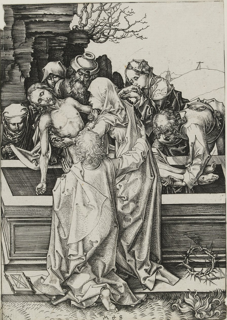 O sepultamento, final do século XV de Martin Schongauer