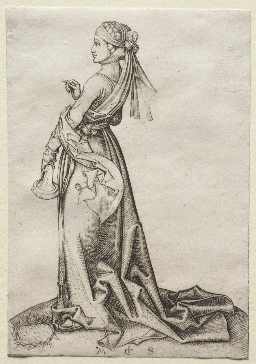A primeira das virgens tolas. de Martin Schongauer