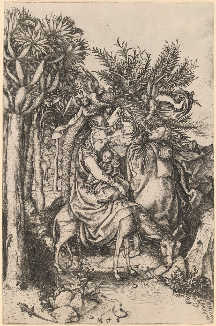 A fuga para o Egito de Martin Schongauer