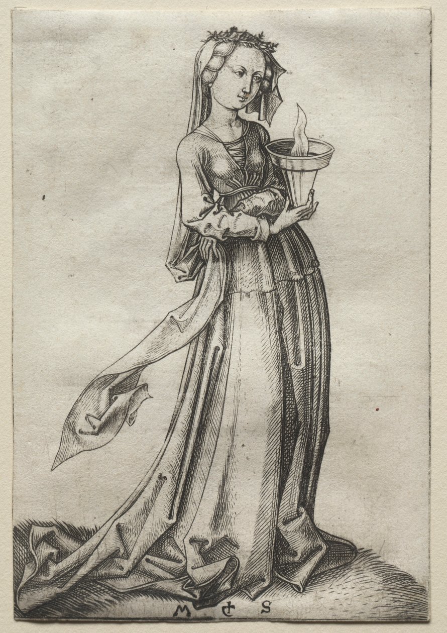 A Quarta Virgem Sábia. de Martin Schongauer