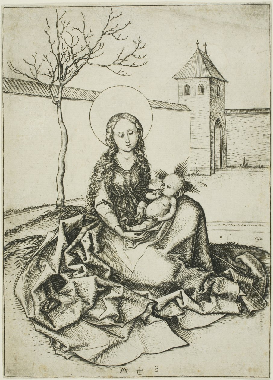 A Madona e o Menino no pátio de Martin Schongauer