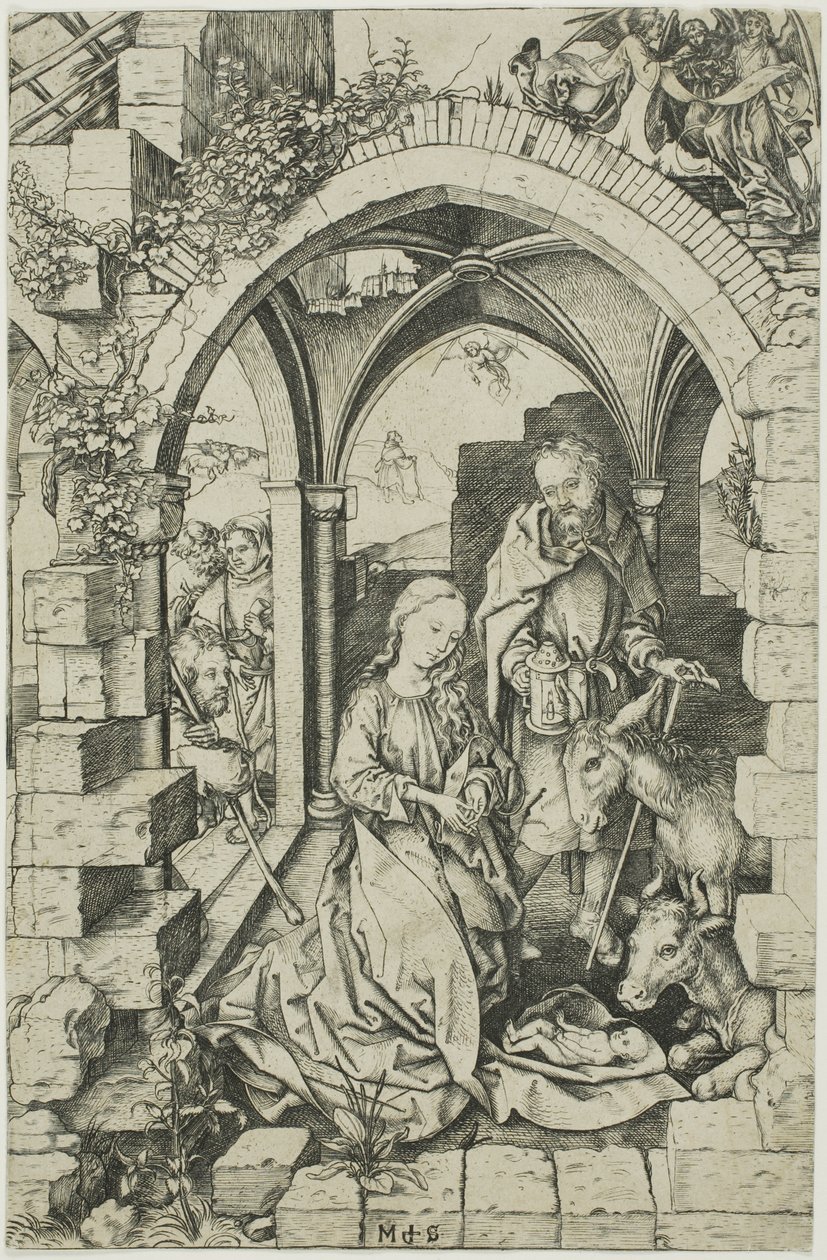 A Natividade, da Vida da Virgem de Martin Schongauer