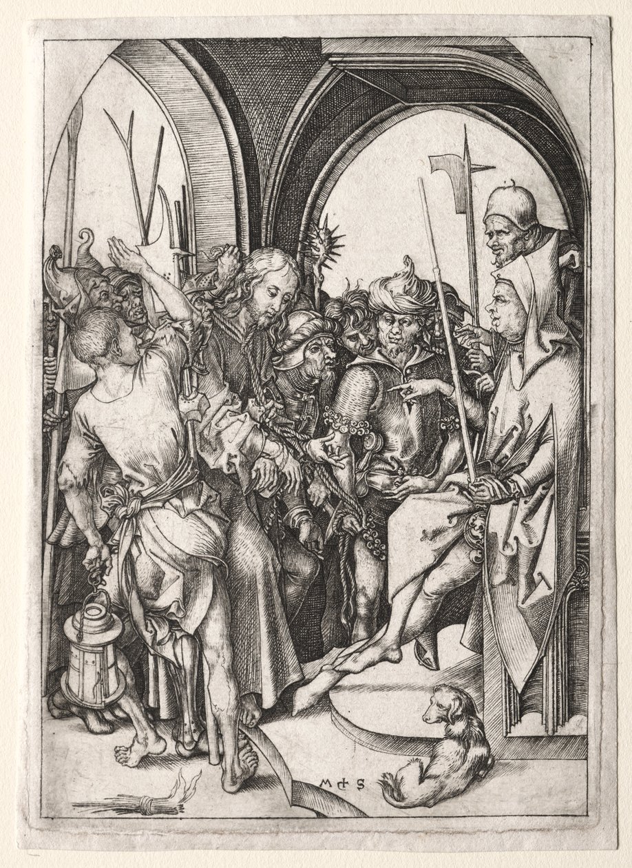 A Paixão: Cristo Antes de Anás de Martin Schongauer