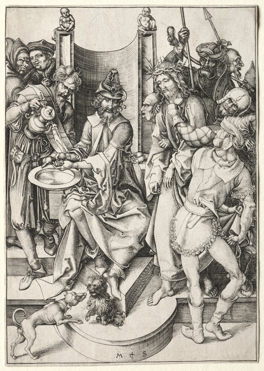 A Paixão: Cristo Diante de Pilatos de Martin Schongauer