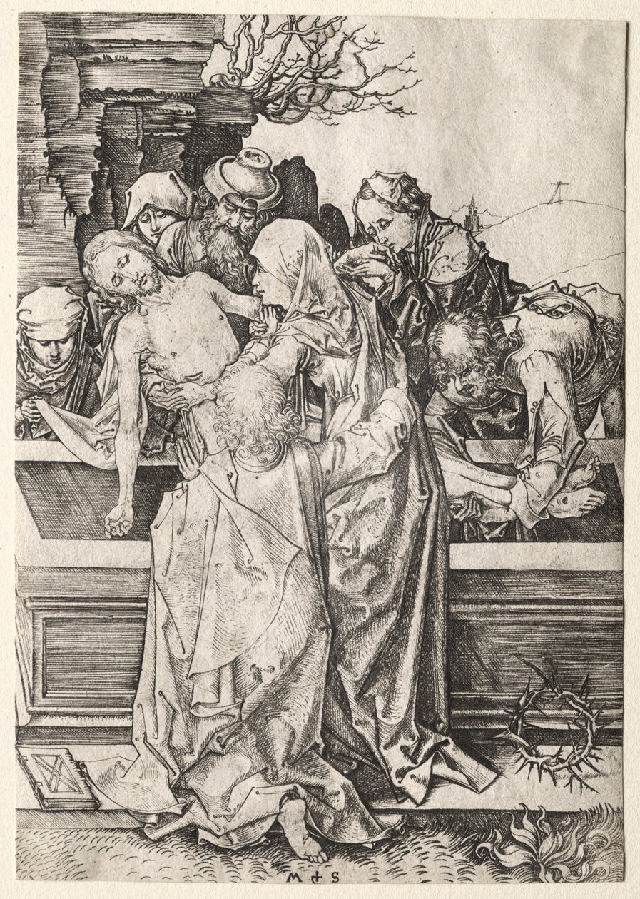 A Paixão: O Enterro. de Martin Schongauer