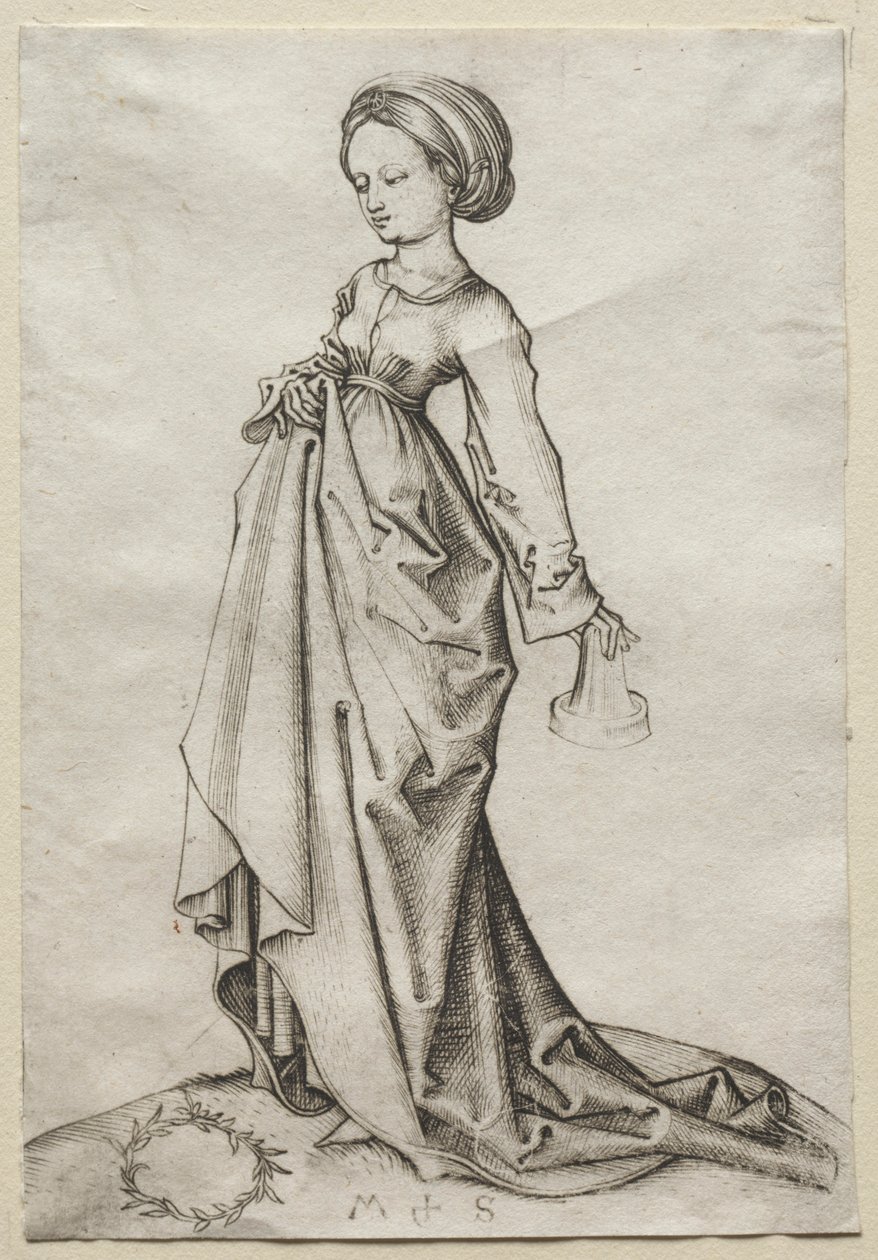 O segundo das virgens tolas. de Martin Schongauer