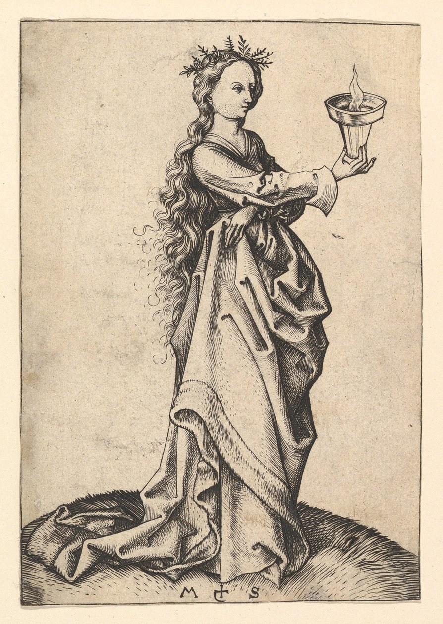 A Terceira Virgem Sábia, ca. 1435-1491. de Martin Schongauer