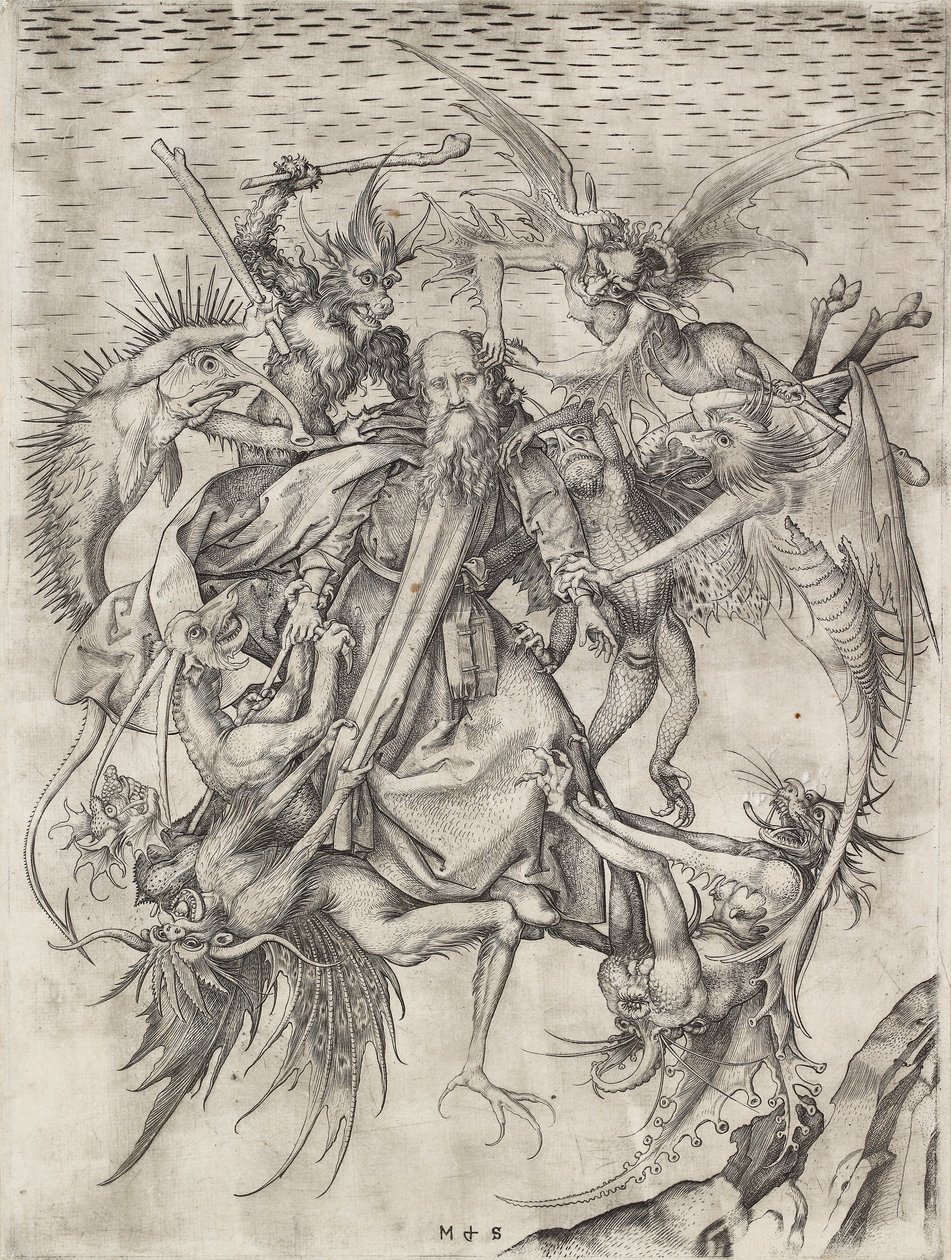 As Tribulações de Santo António, finais do século XV de Martin Schongauer
