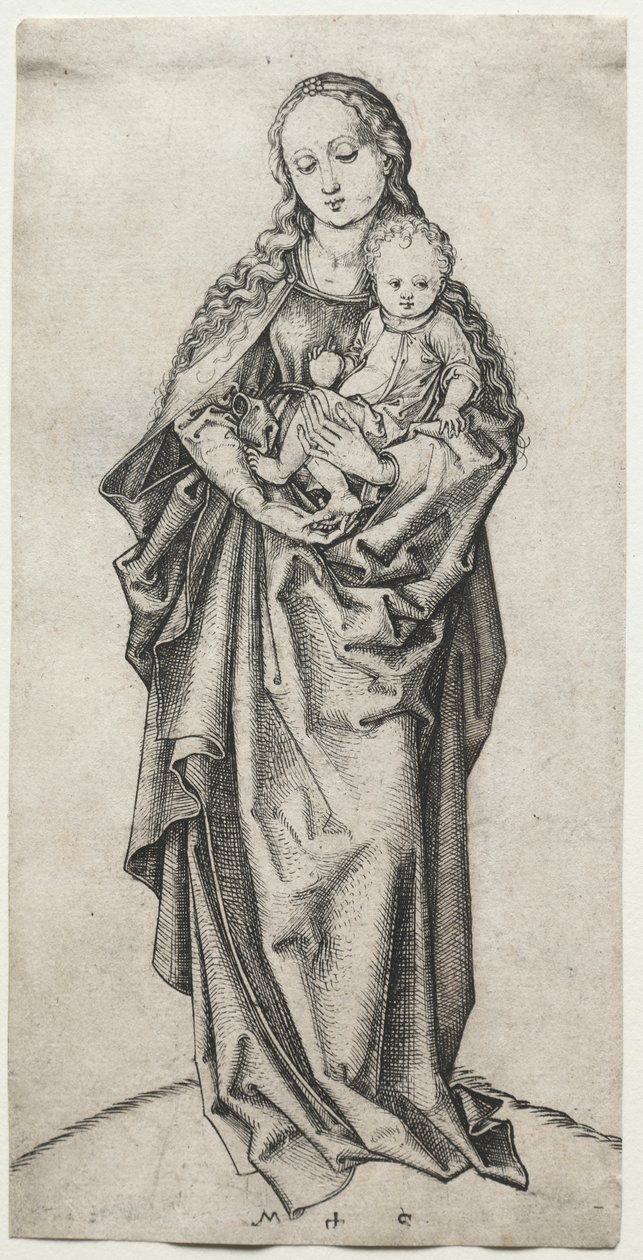 Virgem e criança com uma maçã de Martin Schongauer