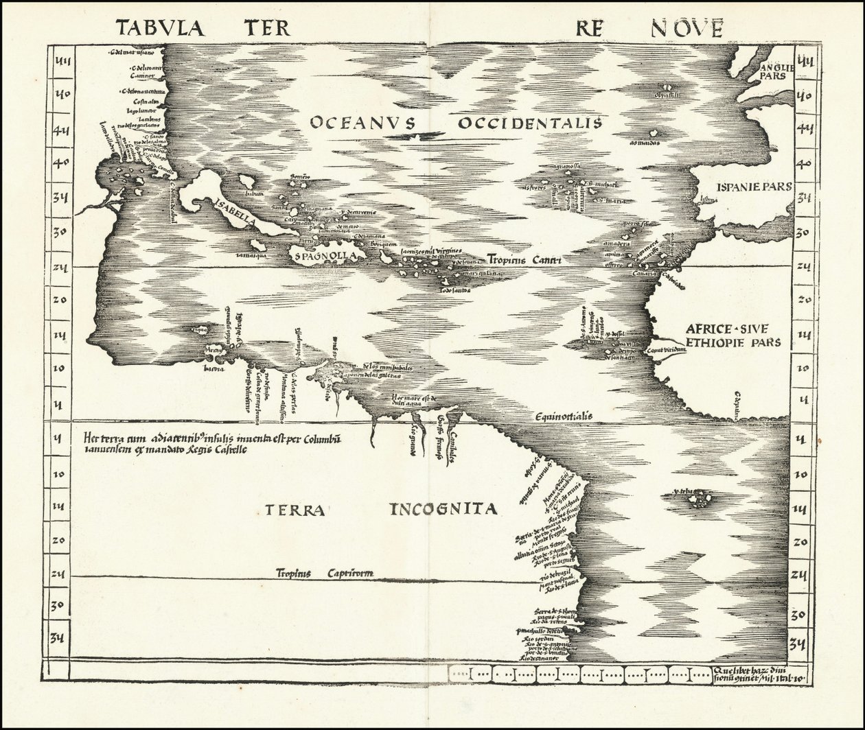 1513 Tabula Terre Nove de Martin Waldseemuller